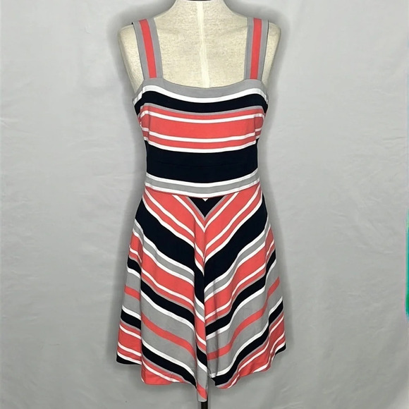 Banana Republic x Milly Collection Striped Fit & Flare Dress - Size 8 - Picture 3 of 8